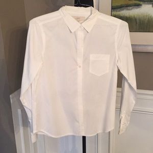 LOFT white button top